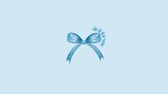 a blue bow on top of a light blue background