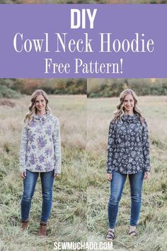 the cow neck hoodie pattern is easy to sew and can be worn in any size