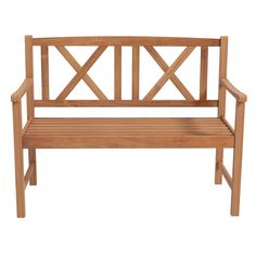 a wooden bench sitting on top of a white background