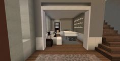 Minecraft Hospital Ideas Interior, Minecraft Office, Interior Design Minecraft, Modern Minecraft Houses, Minecraft City Buildings, Minecraft Interior Design