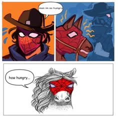 a comic strip with an image of a horse wearing a mask