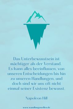 Jeder kennt das Bild eines Eisbergs: Nur die Spitze ragt aus dem Wasser heraus, während der größte Teil unter der Wasseroberfläche verborgen bleibt. Ähnlich verhält es sich mit unserem Geist und unseren Gedanken. Das Eisberg-Modell beschreibt, dass unser Bewusstsein nur einen Bruchteil dessen ausmacht, was in unserem Geist vor sich geht. Der größte Teil unseres Geistes, unser Unterbewusstsein, bleibt unsichtbar und beeinflusst unser Leben oft mehr als wir denken. Mental Training, German Language, Reiki, Affirmations, Yoga