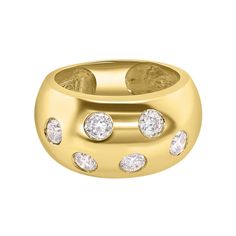 Chubby Scattered Diamond Barrel Ring