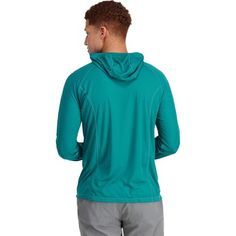 Boasting an ultralight feel and integrated sun protection, the Outdoor Research Echo Hooded Shirt is a unique performance top that's an integral part of our outdoor life in warm weather. Thanks to OR's cooling Airvent fabric, this shirt's breathable comfort and moisture-wicking performance comes in handy during hikes and rides, while ActiveFresh anti-odor technology ensures that we won't be feeling funky when our adventure is over. Green Moisture-wicking Hooded Top, Green Moisture-wicking Top For Outdoor Activities, Green Sporty Tops For Outdoor, Green Long Sleeve Activewear For Outdoor Activities, Green Long Sleeve Activewear For Outdoor, Green Breathable Tops For Outdoor, Go-dry Nylon Tops For Outdoor, Breathable Midweight Tops For Outdoor, Breathable Midweight Tops For Outdoor Activities