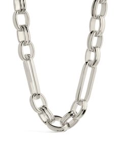 Introducing the Double Link Oval Chain Necklace, an edgy way to two-time your look! This chain necklace is the perfect layering combo for any occasion, so shake it up and get your double style on the go! Materials: 14K gold or rhodium plated brass Features: Measures 16" with 2" extender, 0.25" width, Lead & Nickel free, lobster clasp Figaro Chain Necklace, Pearl Chain Necklace, Figaro Chains, Shake It, The Double, Pearl Chain, Silver Chain Necklace, Gold And Silver, Rhodium Plated