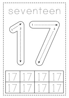 the number seven worksheet for children to practice numbers 1 - 10, including an arrow