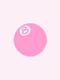 a pink ball with the number eight on it