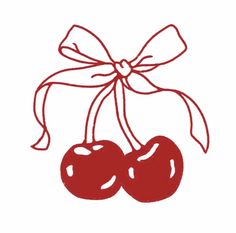 two cherries tied together with a bow