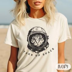 Edit | Take up Space Cat Shirt, You are enough cat inspirational tee, You Matter Cat Mental health shirt, Positive cat lover gift cat astronaut Take Up Space