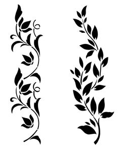 two black and white floral designs