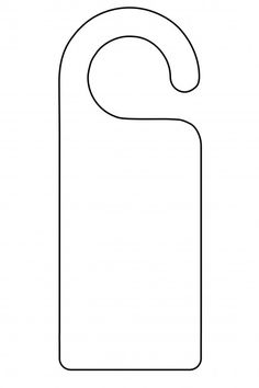 a black and white outline of a door hanger