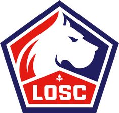 the logo for losfc's soccer team, which is also in red and blue