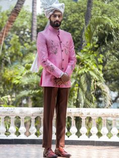 Arjun Kilachand-Rose Pink Embroidered Bandgala Jacket-INDIASPOPUP.COM Embroidered Bandhgala, Bandhgala For Men, Formals For Men, African Dresses Men, Indian Heritage, African Dresses, Indian Ethnic Wear, Indian Design, Embroidered Silk