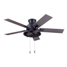 a ceiling fan with three blades on it