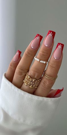 Christmas nails, Christmas nail art, xmas nails, santa hat nails, festive nails, Christmas nails red, Christmas nails simple, Classy Christmas nails, Cute Christmas nails, Christmas nail colors, Christmas nails French tip, candy cane nails, snowflake nails Line Nail Designs, Xmas Nail Designs, Candy Cane Nails, Christmas Gel, Nails Easy