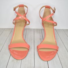 Michael Kors Women's Coral Pink High Heels -Size 10 M -Ankle Strap For Closure -Heel Measures About 3 1/4 Inches High -Open Toe -Brand New, Minor Scratching On Bottom Of Both Shoes From Being Tried On (Hardly Noticeable, See Last Picture) Spring Patent Leather Wedge Heels, Michael Kors Summer Heels With 4-inch Heel, Michael Kors High Heel Sandals For Spring, Chic Spring Michael Kors Heels, Michael Kors Spring Heels With Padded Heel, Michael Kors Heels With 4-inch Heel For Spring, Michael Kors Heels With Heel Strap For Summer, Michael Kors Synthetic Heels With 4-inch Heel, Michael Kors Heels With Heel Strap