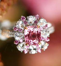 •Condition: Brand new•Center Stone: Natura Pink Spinel, Cushion Cut, approx 1.03ct, 5.7 x 5.3mm•Side Stone:Natural Ruby, Marquise cutNatural White Sapphire, Pear cutNatural White Diamond, Round Cut (VS1 clarity and F color) •Metal Purity: Optional Each piece is made-to-order with care and special attention to detail. all items are made with conflict-free diamonds and gems.The item will be gift wrapped and shipped.---------------------------------------------------------Available in :14k Rose or Heirloom Pink Jewelry With Center Stone, Exquisite Pink Sapphire Ring, Pink Platinum Jewelry Gift, Luxury Pink Cluster Jewelry, Pink Sapphire Platinum Ring Gift, Wedding Rings In Diamond White Pink Sapphire, Luxury Pink Halo Ring For Wedding, Gia Certified White Gold Pink Sapphire Jewelry, Pink Platinum Jewelry With Brilliant Cut