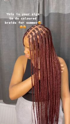 Single Braids Hairstyles, Hair Videos Tutorials Easy, Big Box Braids Hairstyles, Colored Braids, Single Braids, Braided Cornrow Hairstyles, Cute Box Braids Hairstyles