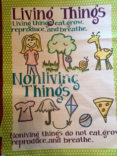 a poster with the words living things on it