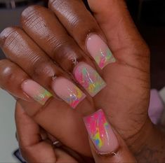 Simple Spring Nail Ideas, Nail Ideas Spring, Spring Nail Art Designs, Spring Nail Ideas, Spring Nail Colors, Dope Nail Designs