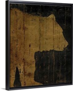 an abstract painting of a bear in brown and black