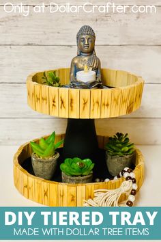 three tiered tray made with dollar tree items