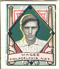 an old baseball card with a man's face on it