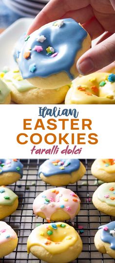 an easy recipe for italian easter cookies with vanilla icing and sprinkles