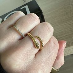 Get Reputation Ready With This Amazing Snake Serpent Statement Ring! High Quality Stainless Steel - Made To Last And Tarnish Free! Size 6, 7, 8 Available. Gold Statement Ring, Snake Ring, Ring Gold, Womens Jewelry Rings, Statement Ring, Free Size, Gold Ring, Statement Rings, Gold Rings