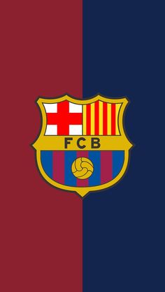 the two colors of barcelona's crest are shown in red, blue and yellow