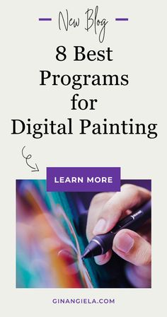 a person writing on a piece of paper with the title, 8 best programs for digital painting learn more