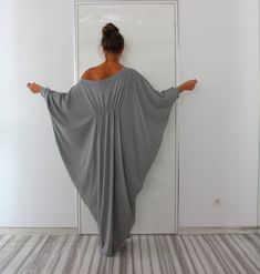 Grey Abaya Dress Queen Maxi Soft elastic Cotton Caftan Dress/Boho/Party/Day/Sundress/Evening/Casual/Hippie/Loose fitted dress Cocoon Dress, Cotton Caftan, Grey Maxi, Vestido Plus Size, Grey Maxi Dress, Queen Dress, Zip Dress, Abaya Dress, Caftan Dress