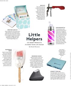 the contents of a little helpers kit are shown in this brochure,