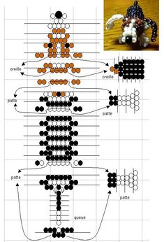 the diagram shows how to make an ornament for a stuffed animal with beads