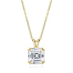 PRICES MAY VARY. 【METAL】 This solitaire pendant necklace is crafted with fine real solid sterling silver, stamped 925, yellow gold flashed. Nickel free for sensitive skin and won't turn your skin green if properly cared for. 【STONE】 The stunning solitiare stone features 3 carat asscher cut cubic zirconia CZ (8mm) in prong setting. Berricle Zirconia is created in a way that truly replicates the cut, clarity and sparkle of a diamond. 【MEASUREMENTS】 Chain measures 18" in length, 1mm in width. Sprin Solitaire Pendant Necklace, Gold Chains For Men, Necklace For Girlfriend, Cz Necklace, Solitaire Necklaces, Asscher Cut, Solitaire Pendant, Yellow Gold Chain, 3 Carat