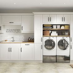 the laundry room is clean and ready for us to use in its new owner's home