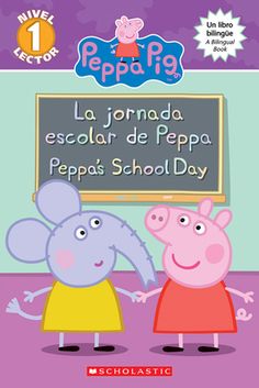 peppa pig and her friend pepp in front of a chalkboard with the words pep