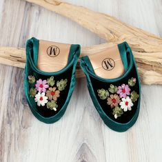 The hand embroidered ribbon flower slippers are foldable for traveling or wear them at home. Size: S (5.5-6.5), M (7 - 8 ), L (8.5-9.5), XL ( 10-11) Flower Slippers, Embroidered Slippers, Embroidered Ribbon, Indoor Shoes, Ribbon Flower, Ribbon Flowers, Womens Slippers, Travel Accessories, Hand Embroidered