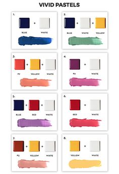 the different shades of paint are shown on this page, and each color is different