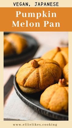 some pumpkin shaped pastries are on a plate