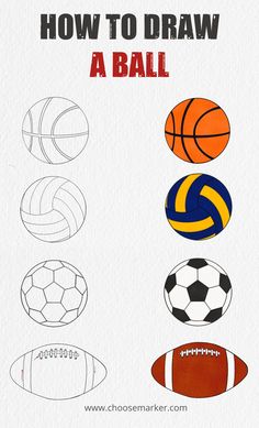 how to draw a ball for kids