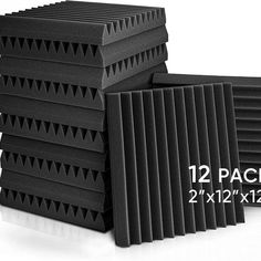 six foam acoustic sound boards stacked on top of each other with the number 12 in front of them