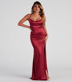 Bristol Formal Satin Lace-Up Dress &vert; Windsor Satin Formal Gown, Formal Long Dress, Rose Gold Dress, Homecoming Outfits, Burgundy Lace, Windsor Dresses, Selling Clothes, A Mermaid, Formal Dress