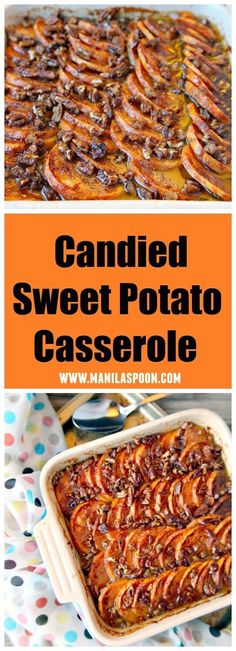 candied sweet potato casserole with text overlay