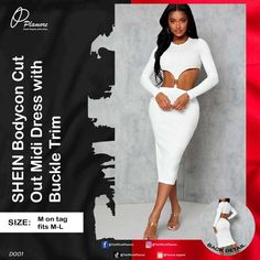 SHEIN Bodycon Cut Out Midi Dress with Buckle Trim By Plamore |RETAIL PRICE: ₱220 | WHOLESALE PRICE: ₱140 | SHEIN Philippines | Please Click the link below to get this product | Cash on delivery also available | Cheap and Best Quality Original SHEIN Products Available only on Plamore Philippines | Please check our page for discount and offers Cut Out Midi Dress, Pullover Hoodie