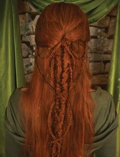 Elven Hair Styles, Witchy Hair Styles, Celtic Hairstyles Braids, Celtic Braids Hair, Long Hair Colour, Celtic Hairstyles, Witchy Hairstyles, Celtic Braids, Witch Hairstyles