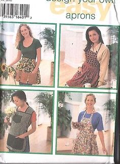 the sewing pattern for women's aprons is shown