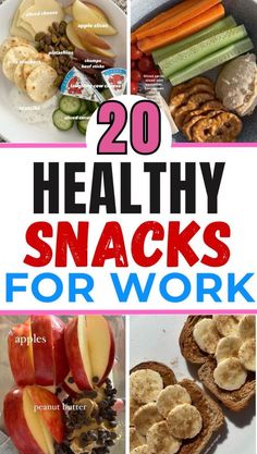 healthy snacks for work with the title overlay