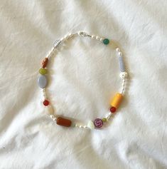 Handmade in Brooklyn, freshwater pearls and vintage/handmade beads sourced from a small local bead shop. Beaded Necklace Inspiration, Vintage Beaded Bracelet, Vintage Beads Necklace, Bead Charms Diy, Small Beads, Vintage Beads, Bead Shop, Cool Necklaces, Handmade Beads