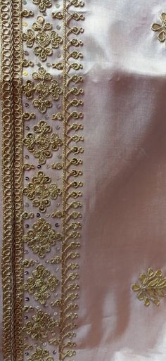 Handwork Saree Designs, Dori Work Embroidery Design, Royal Border, Dabka Embroidery, Aesthetic Bookmarks, Bunto Kazmi